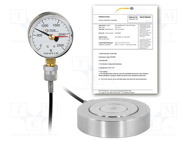 Meter: hardness; 0÷2500N; Temp: max.50°C; Storage temp: -10÷60°C