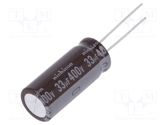 Capacitor: electrolytic; THT; 33uF; 400VDC; Ø12.5x31.5mm; ±20%