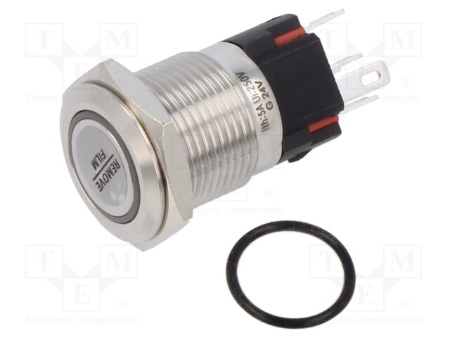 Switch: vandal resistant; Pos: 2; SPDT; 0.5A/220VAC; IP40; ON-(OFF)