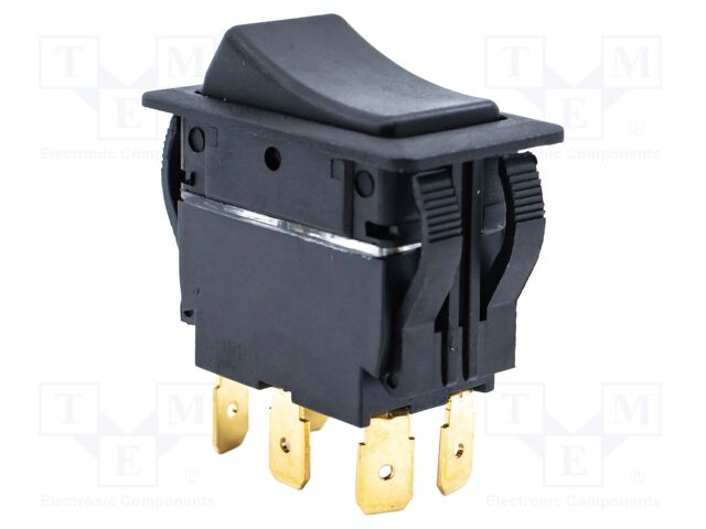 ROCKER; DP3T; Pos: 3; ON-OFF-ON; 15A/277VAC; black; IP54; none; RVW
