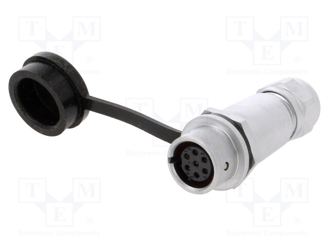 Plug; female; SF12; PIN: 7; IP67; 4÷6.5mm; 5A; soldering; for cable