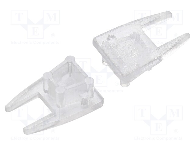 Cap for LED profiles; transparent; polycarbonate