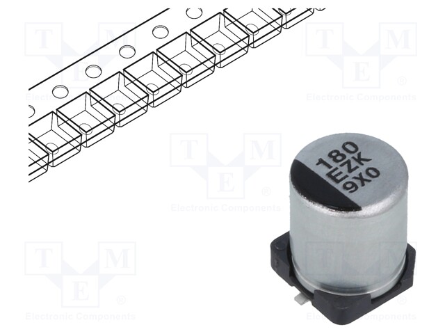 Capacitor: hybrid; 180uF; 25VDC; ESR: 30mΩ; ZKU; SMD; ±20%; -55÷125°C