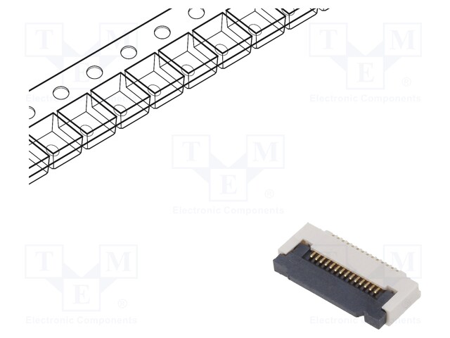 Connector: FFC (FPC); horizontal; PIN: 14; ZIF; SMT; 50V; 0.4A; H: 2mm