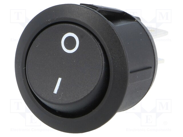 ROCKER; DPST; Pos: 2; OFF-ON; 10A/250VAC; black; none; 50mΩ; UL94V-2