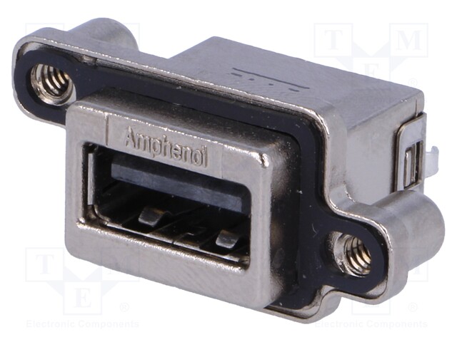 Socket; USB A; MUSB; for panel mounting,screw; THT; straight; IP68