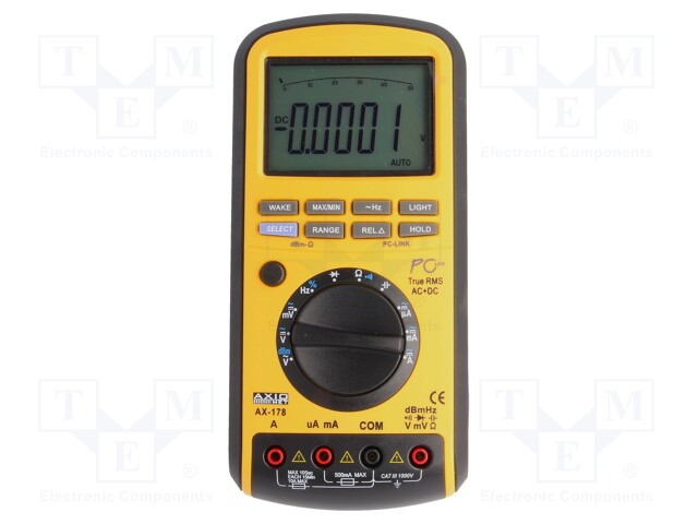 Digital multimeter; LCD 5 digits; Bargraph: 51segm; 2,5x/s
