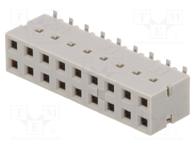 Socket; wire-board; female; DUBOX; 2.54mm; PIN: 18; SMT; gold-plated