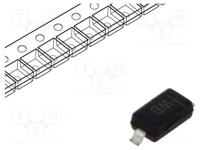 Diode: Zener; 0.5W; 6.8V; SMD; reel,tape; SOD123; single diode