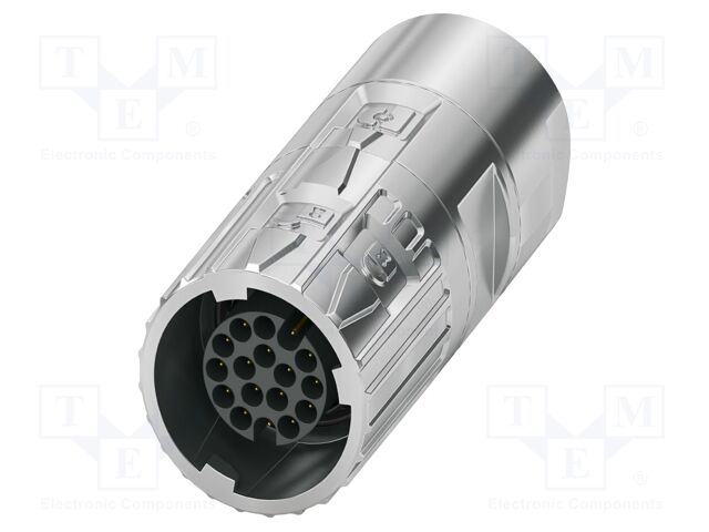 Connector: M17; plug; M17 PRO; PIN: 17; 60V; 3.6A; IP67; crimped