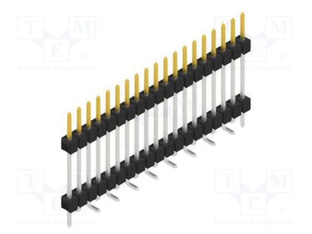 Connector: pin strips; pin header; male; PIN: 19; 2.54mm; SMT; 1x19