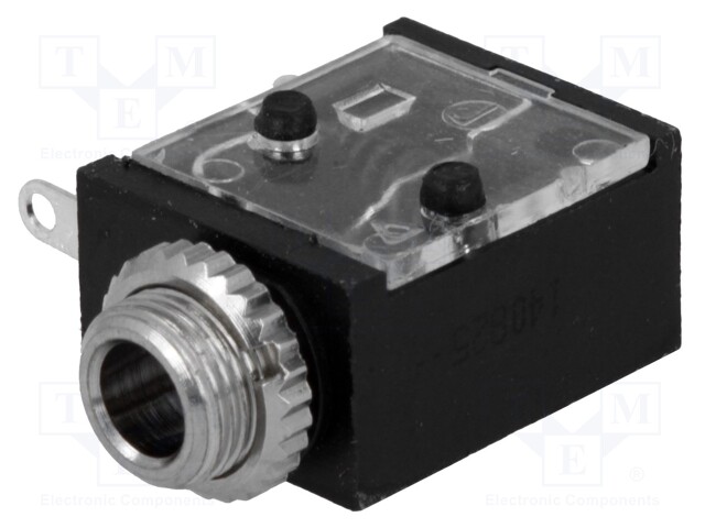 Socket; Jack 3,5mm; female; mono; with on/off switch; angled 90°