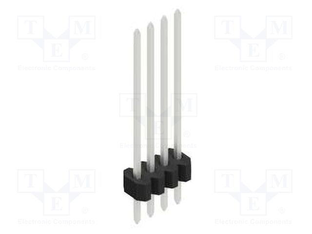 Connector: pin strips; pin header; male; PIN: 4; 1.27mm; THT; 1x4