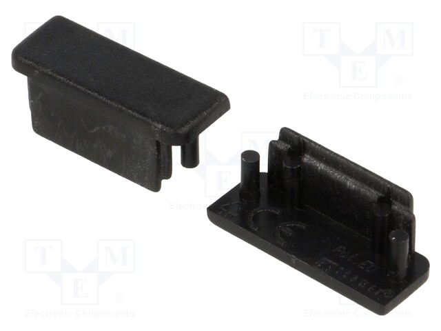 Cap for LED profiles; black; ABS; Application: SURFACE14