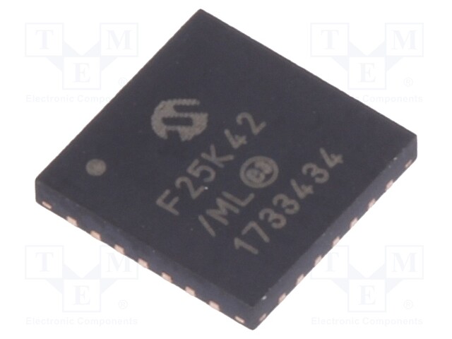 PIC microcontroller; Memory: 32kB; SRAM: 2048B; EEPROM: 256B; SMD