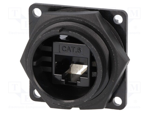 Socket; RJ45; DC; PIN: 8; Cat: 6; Layout: 8p8c; Locking: bayonet; IDC