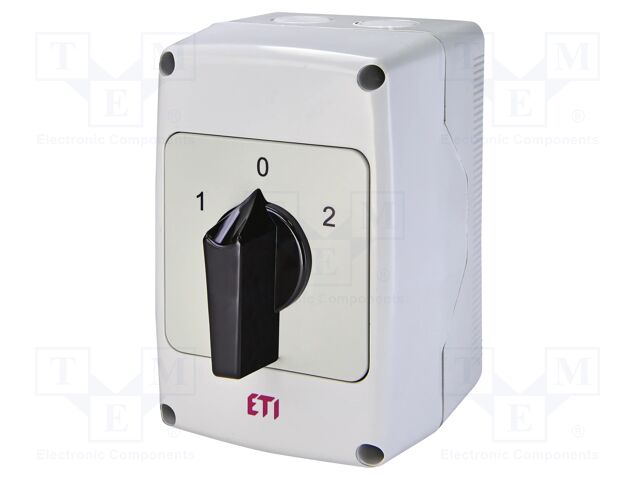 Switch: cam switch; Stabl.pos: 3; 32A; 1-0-2; in housing; Poles: 3