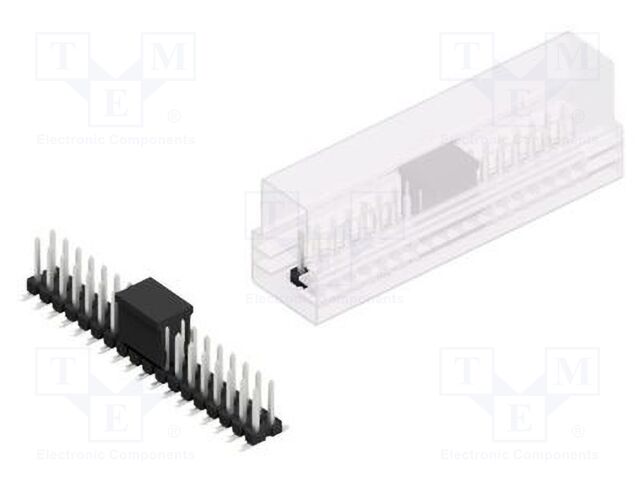 Connector: pin strips; pin header; male; PIN: 36; 2.54mm; SMT; 2x18