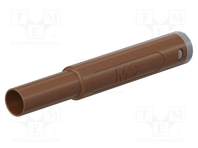 Connector: 4mm banana; plug; 32A; 1kV; brown; insulated; 2.5mm2
