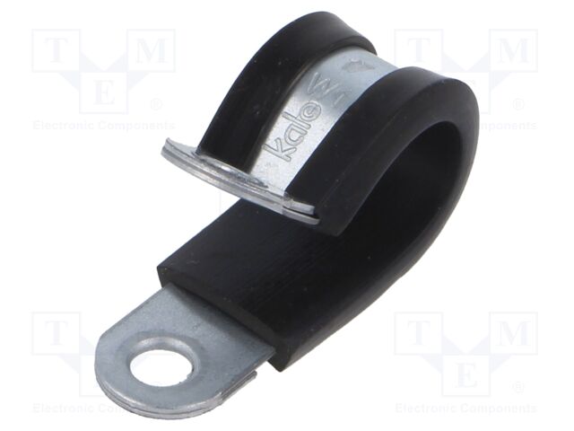 Fixing clamp; ØBundle : 6mm; W: 20mm; steel; Cover material: EPDM