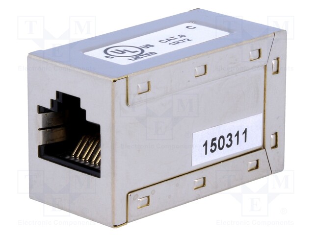 Coupler; Cat: 6; shielded; Layout: 8p8c; RJ45 socket,both sides