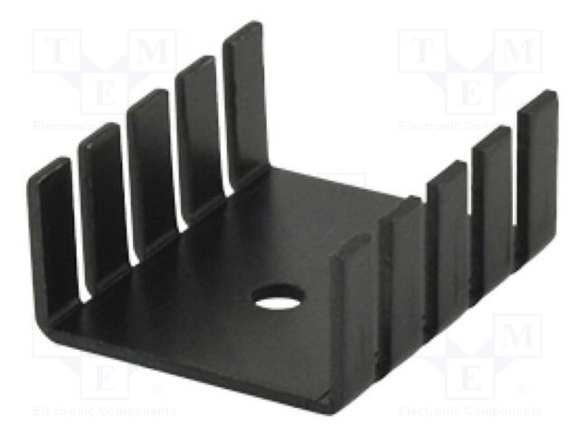 Heatsink: extruded; U; TO220; black; L: 29.97mm; W: 25.4mm; H: 12.7mm