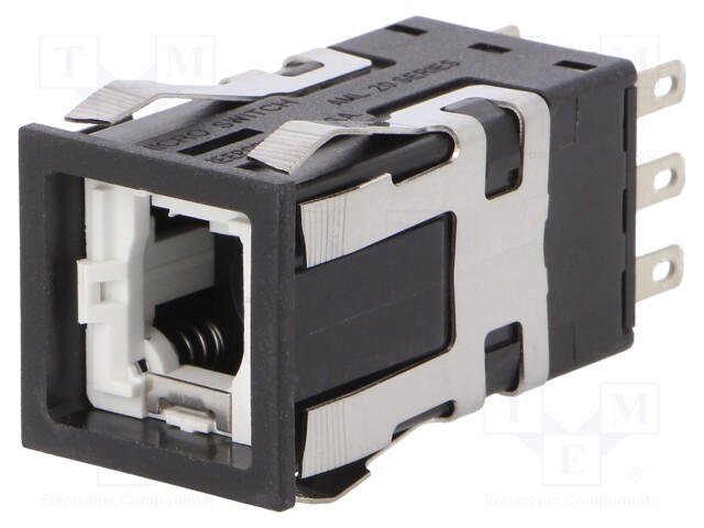 Switch: push-button; Pos: 2; DPDT; 3A/125VAC; 3A/24VDC; square