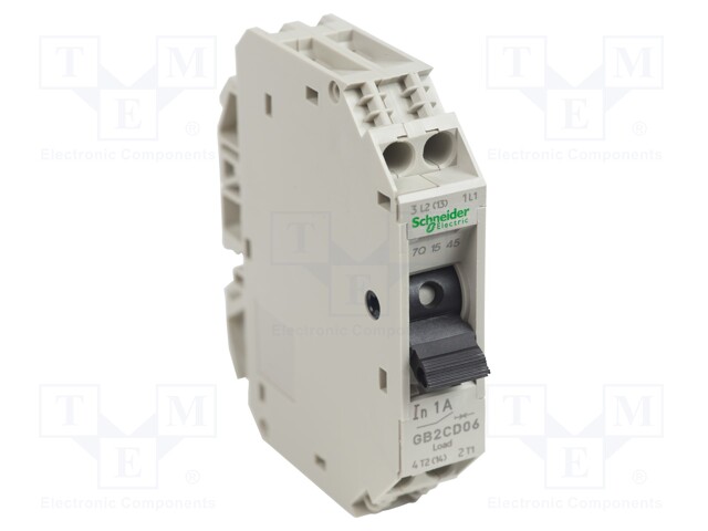 Motor breaker; 250VAC; DIN; Electr.connect: screw terminals; IP20