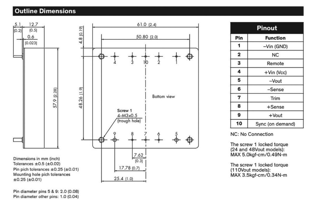 Converter: DC/DC; 200W; Uin: 18÷75V; 28VDC; Iout: 7.5A; Half Brick