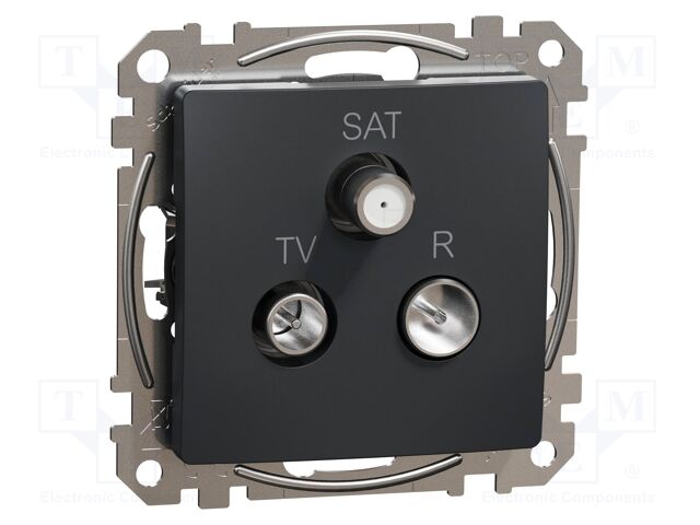 R-TV-SAT socket intermediate; IP20; anthracite; Sedna; 10dB