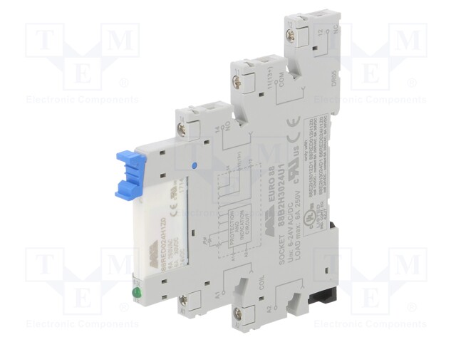 Relay: interface; SPDT; Ucoil: 24VDC; 6A; 6A/250VAC; 6A/30VDC; IP20