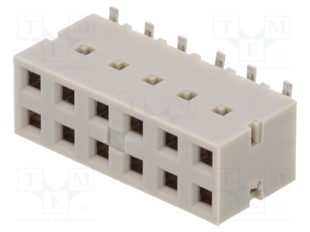Socket; wire-board; female; DUBOX; 2.54mm; PIN: 12; SMT; gold-plated