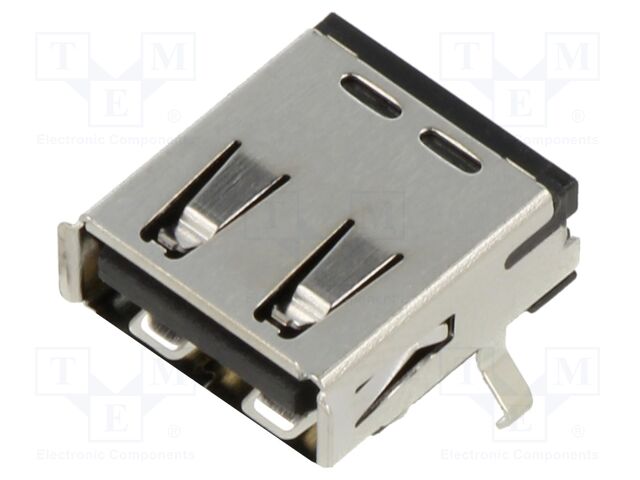 Socket; USB A; on PCBs; THT; PIN: 4; angled 90°; shielded; USB 2.0