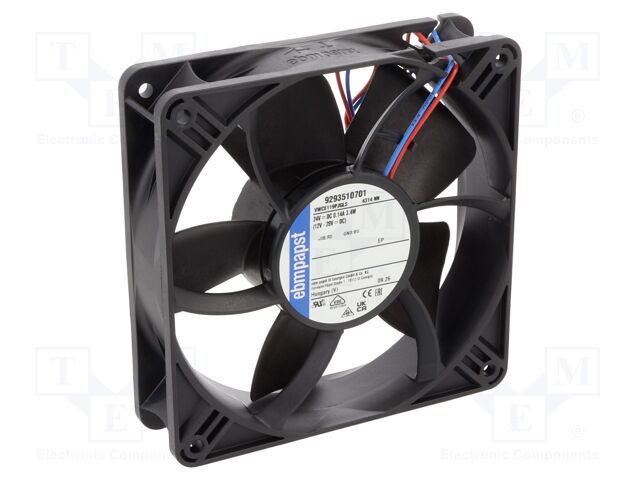 Fan: DC; axial; 24VDC; 119x119x32mm; ball