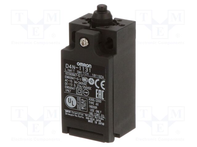 Limit switch; plunger; 10A; max.240VAC; max.250VDC; PG13,5; IP67