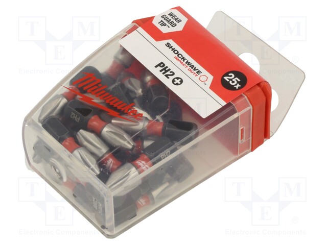 Screwdriver bit; Phillips; PH2; Overall len: 25mm; 25pcs.