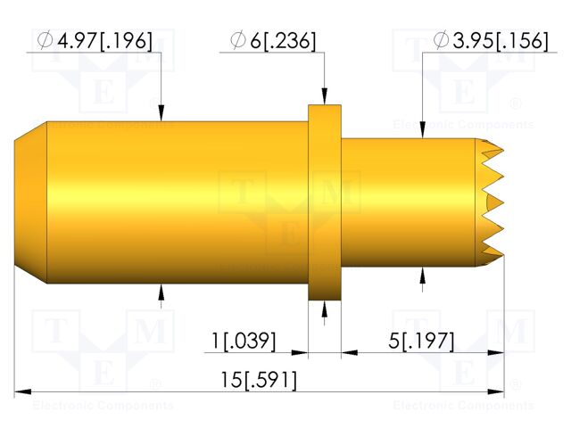Test needle; Spring compression: 3.2mm; 4mm; 8A; steel; Ø: 4mm; 3N