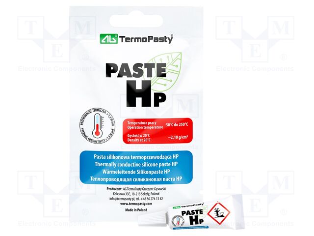 Heat transfer paste; silicon based; PASTA HP; 1.5W/mK; 7g