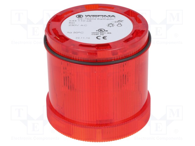 Signaller: lighting; blinking light; Colour: red; Usup: 230VAC; LED