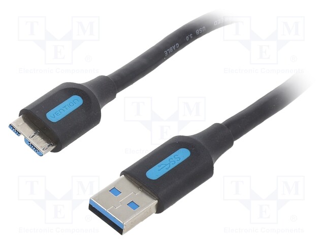 Cable; USB 3.0; USB A plug,USB B micro plug; nickel plated; 0.5m
