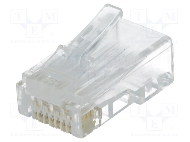 Plug; RJ45; PIN: 8; Cat: 6; Layout: 8p8c; IDC,crimped; for cable