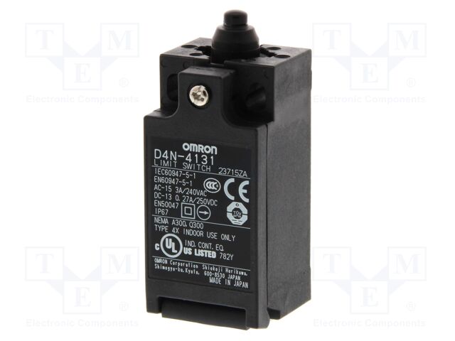 Limit switch; plunger; 10A; max.240VAC; max.250VDC; M20; IP67