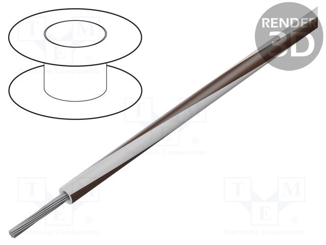 Wire; stranded; Cu; 24AWG; PVC; white-brown; 1kV; 305m; 1000ft