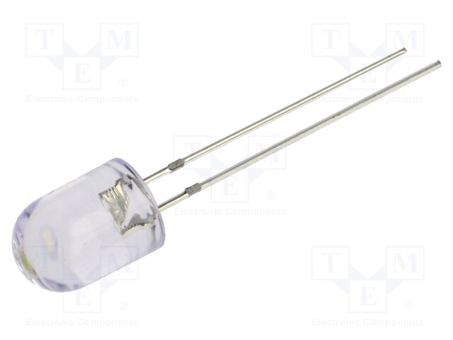 LED; white; 8mm; 8400÷10000mcd; 30°; Front: convex; 2.9÷3.4VDC