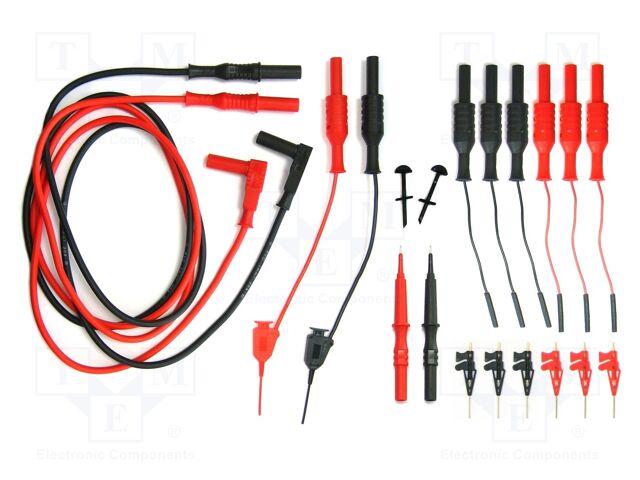 Clamp test lead set; black,red
