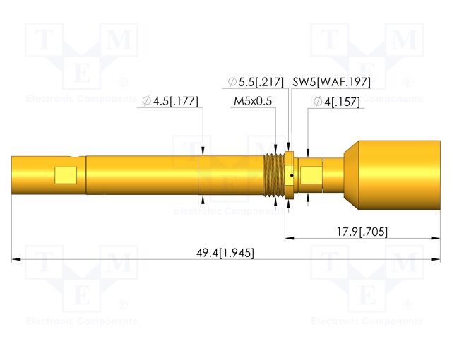 Test needle; screw-in