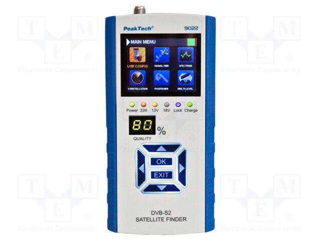 Meter: DVB-S/S2; TFT 2.4" (240x320); Application: PKT-AKKU8