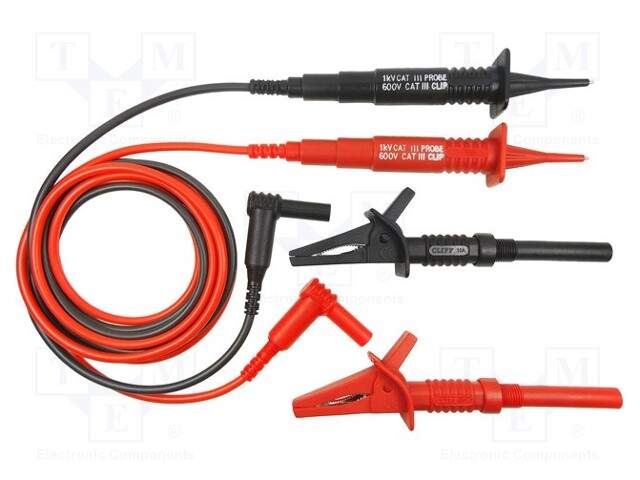 Test acces: test lead; 4mm angled banana plug-test probe; 10A