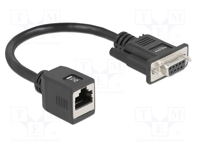 Adapter; D-Sub 9pin socket,RJ45 socket; 0.2m; black; Cat: 5e