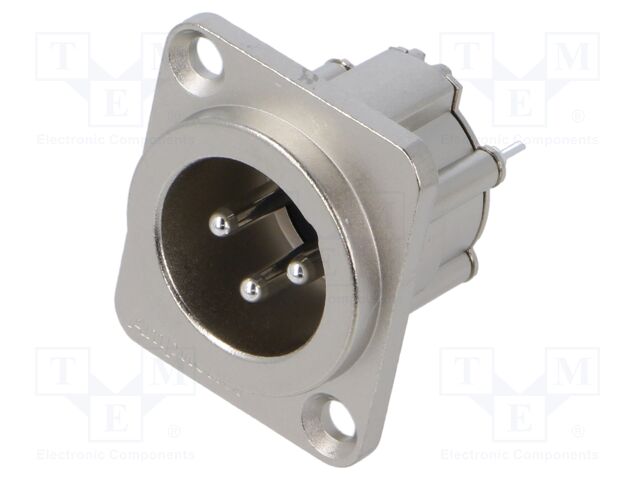 Connector: XLR; socket; male; Plating: silver plated; soldering